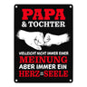 Papa & Tochter, ein Herz und eine Seele Metallschild mit Spruch