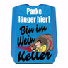 Bin im Weinkeller Parkscheibe in blau mit Eiskratzer und 2 Einkaufswagenchips