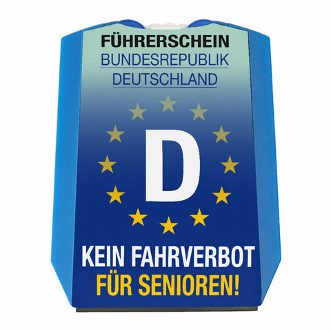 Kein Fahrverbot für Senioren Parkscheibe mit Eiskratzer und 2 Einkaufswagenchips