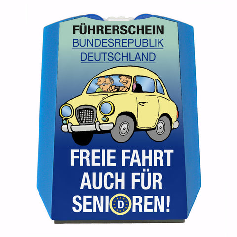 Freie Fahrt auch für Senioren Parkscheibe mit zwei Einkaufswagenchips