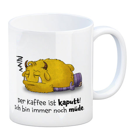 Freches Monster Kaffeebecher mit lustigem Spruch