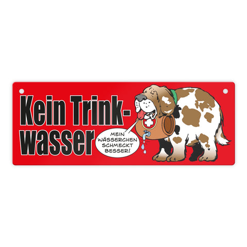 Kein Trinkwasser Metallschild mit Schweizer Alpenhund