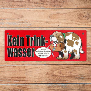 Kein Trinkwasser Metallschild mit Schweizer Alpenhund
