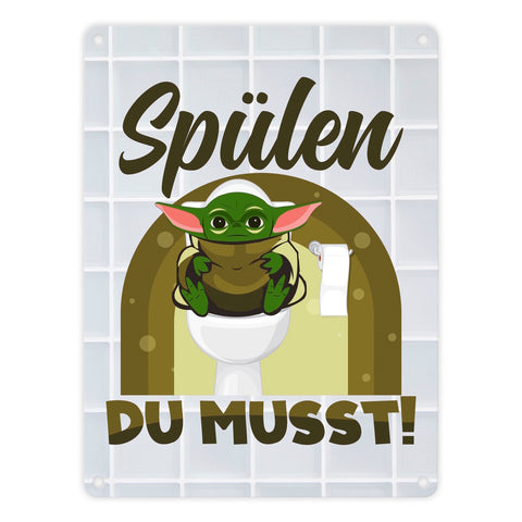 Spülen du musst Metallschild in 15x20 cm für dein Badezimmer