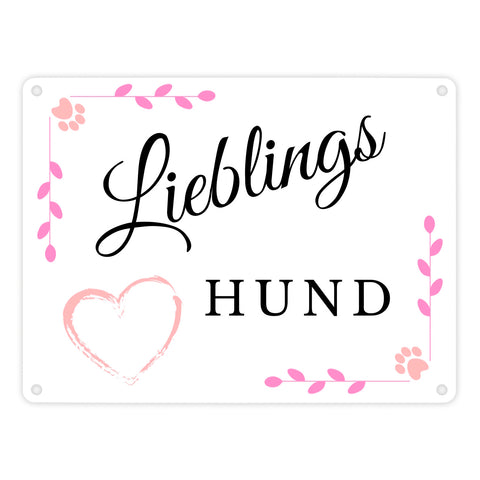 Lieblings Hund Metallschild in 15x20 cm für die Hundehütte