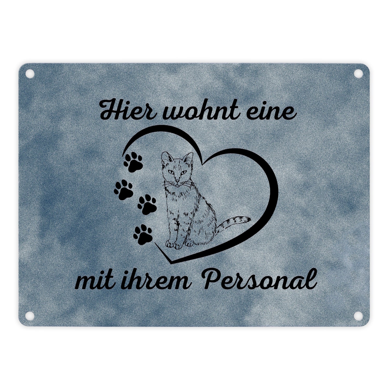 Metallschild 'You Messed With Meow' - 20x30 Cm, Schwarze Katze, Retro-Design, Mit Aufhänge-Löchern