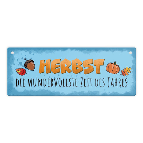 Herbst Metallschild mit Spruch Die wundervollste Zeit des Jahres