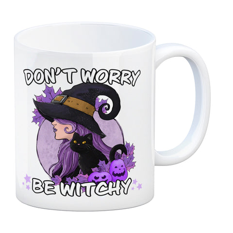 Hexen Kaffeebecher mit Spruch- Don't worry be witchy