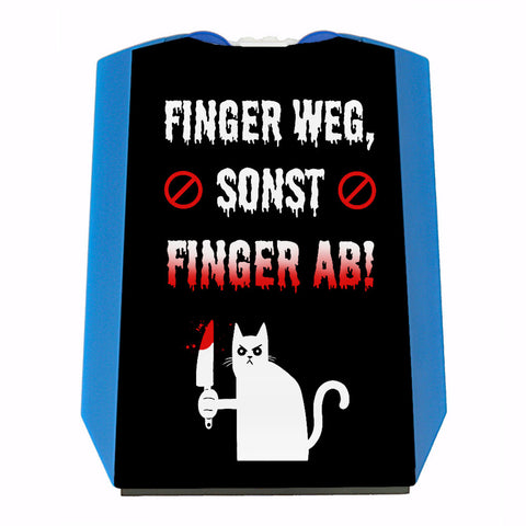 Böse Katze Parkscheibe mit Spruch Finger weg sonst Finger ab