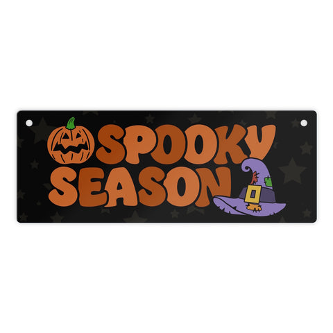 Herbst Halloween Metallschild mit Spruch Spooky Season