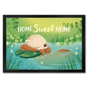 Schlafender Otter Fußmatte in 35x50 cm mit Spruch Home Sweet Home