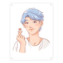 K-Pop Herz Zeichen Metallschild in 15x20 cm mit Manga Charakter in Farbe