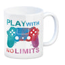 Game Controller Kaffeebecher mit Spruch Play with no limits