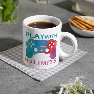 Game Controller Kaffeebecher mit Spruch Play with no limits
