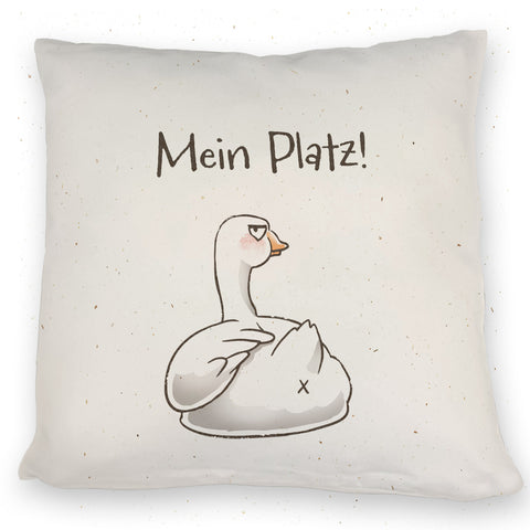 Gilbert die Gans Kissen mit Spruch Mein Platz