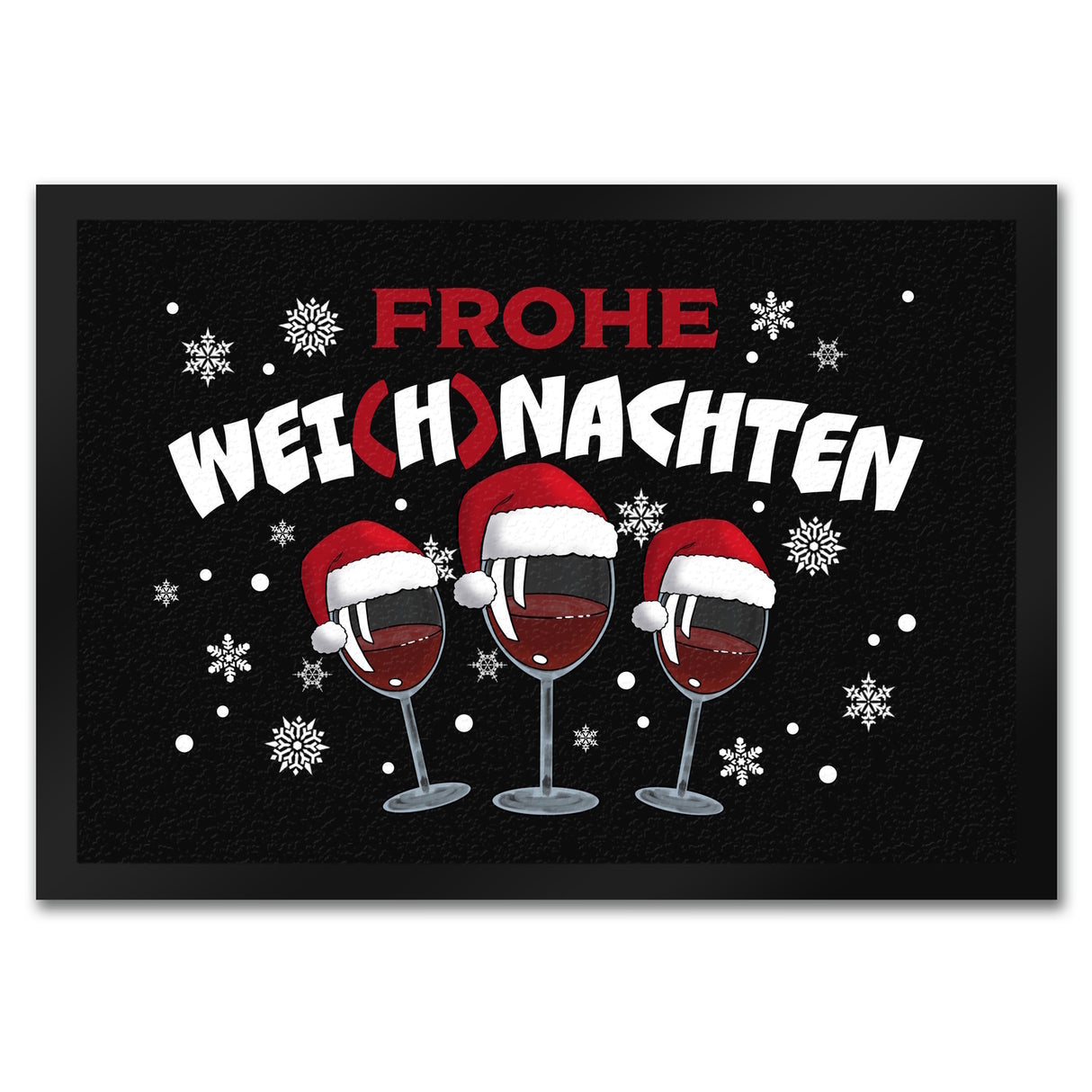 Frohe Wei(h)nachten Wein Fußmatte in 35x50 cm