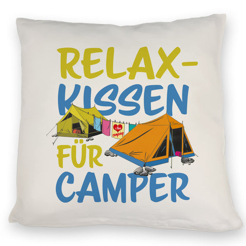 I love Camping Relax Kissen für Camper mit Zelten