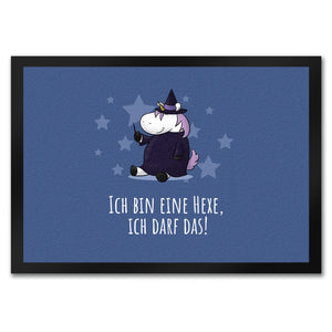 Einhorn-Hexe Fußmatte in 35x50 cm mit Spruch Ich bin eine Hexe