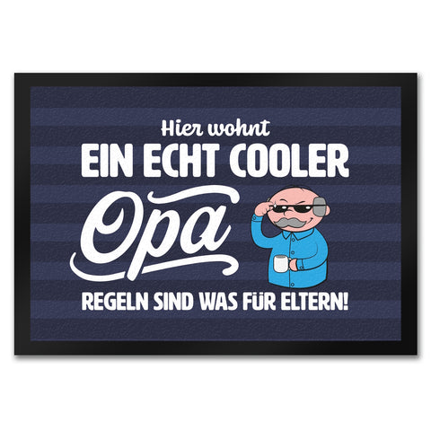 Cooler Opa Fußmatte in 35x50 cm mit Spruch Regeln sind was für Eltern