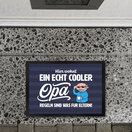 Cooler Opa Fußmatte in 35x50 cm mit Spruch Regeln sind was für Eltern