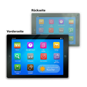 Tablet Schneidebrett aus Glas mit verschiedenen Apps