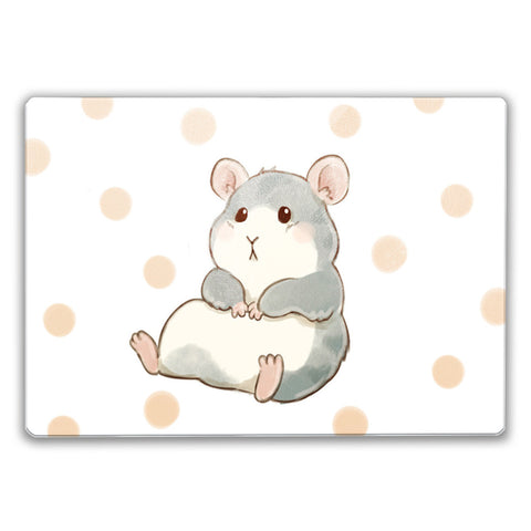 Hamster Schneidebrett aus Glas im Aquarell-Stil