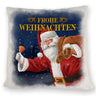 Traditioneller Weihnachtsmann Kissen mit Spruch Frohe Weihnachten