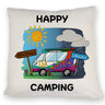 Hippie Wohnmobil Kissen mit Spruch Happy Camping