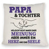 Papa & Tochter Kissen in lila mit Spruch Ein Herz und eine Seele