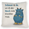 Freches Monster Kissen mit lustigem Spruch