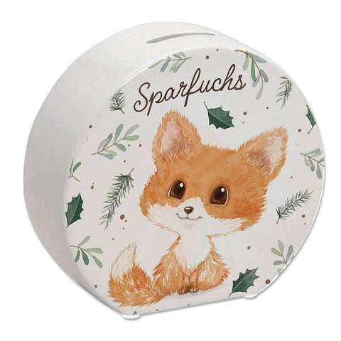 Babyfuchs Spardose mit Spruch Sparfuchs