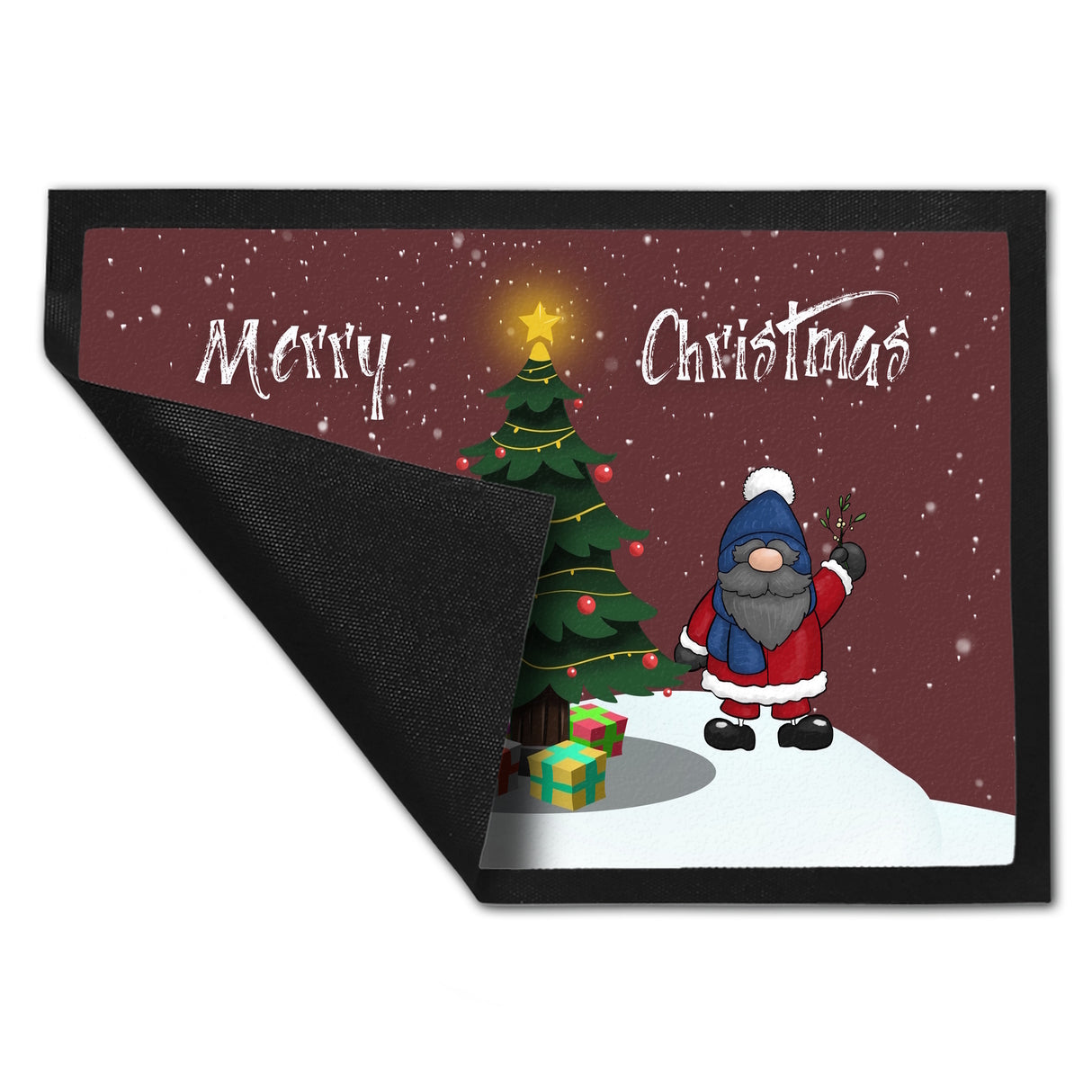 Wichtel Fußmatte in 35x50 cm mit Spruch Merry Christmas