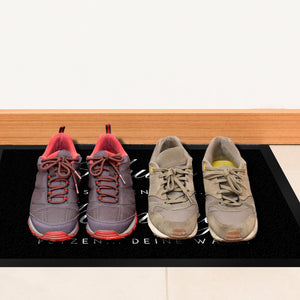 Schuhe ausziehen Fußmatte in 35x50 cm mit Spruch oder Wohnung putzen