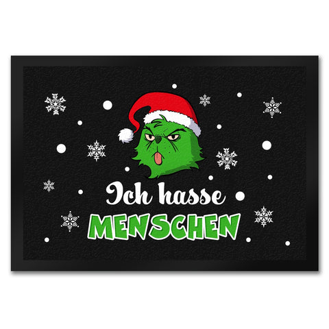 Weihnachtsmuffel Fußmatte in 35x50 cm mit Spruch Ich hasse Menschen