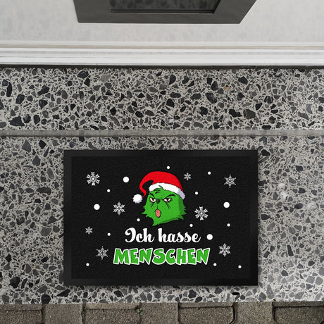 Weihnachtsmuffel Fußmatte in 35x50 cm mit Spruch Ich hasse Menschen