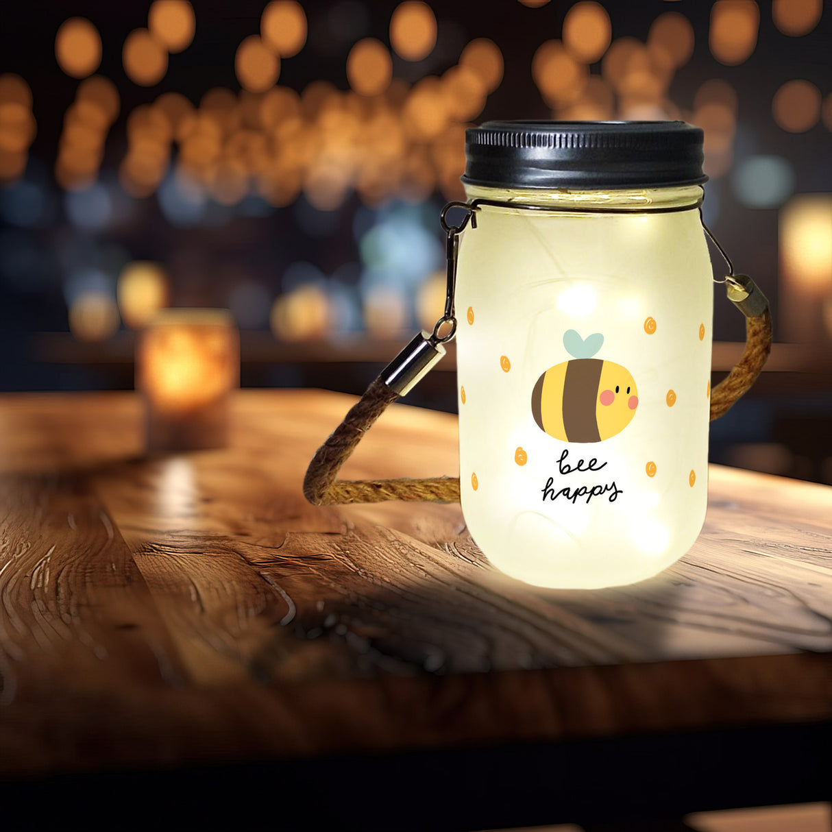 Bee happy Solarlicht mit dicker Biene