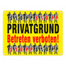 Privatgrund Metallschild in 15x20 cm mit Spruch Betreten verboten