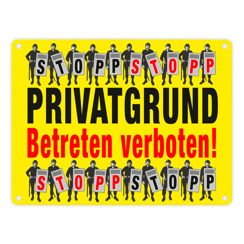 Privatgrund Metallschild in 15x20 cm mit Spruch Betreten verboten