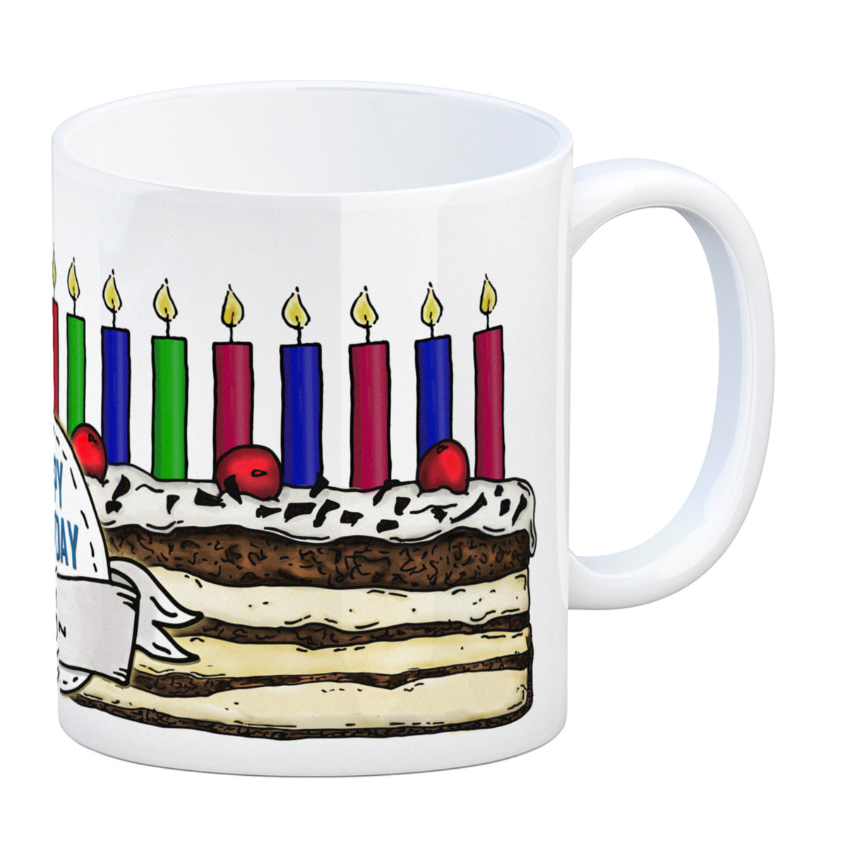 Geburtstagstorte Kaffeebecher zum 18. Geburtstag mit 18 Kerzen