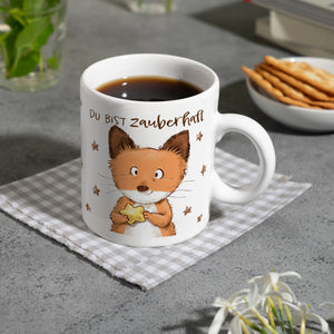 Fuchs Kaffeebecher mit Spruch Du bist zauberhaft