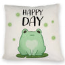 Frosch Kissen mit Spruch Happy Day