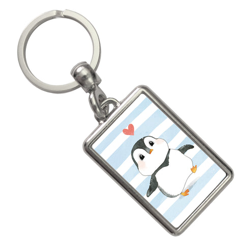 Pinguin im Aquarell-Stil Schlüsselanhänger