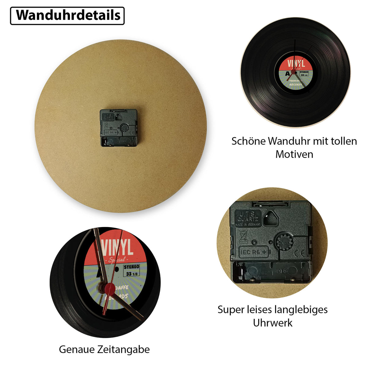 Vinyl Schallplatte Wanduhr