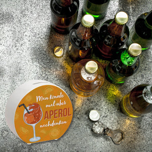 Cocktail Spardose mit Spruch Man könnte mal über Aperol nachdenken
