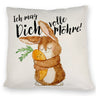 Hase Kissen mit Spruch Ich mag dich volle Möhre