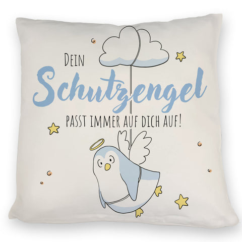 Schutzengel-Pinguin Kissen mit Spruch passe immer auf dich auf