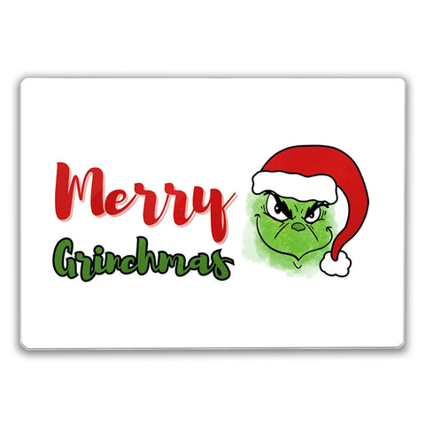 Merry Grinchmas Weihnachtsmuffel Schneidebrett aus Glas