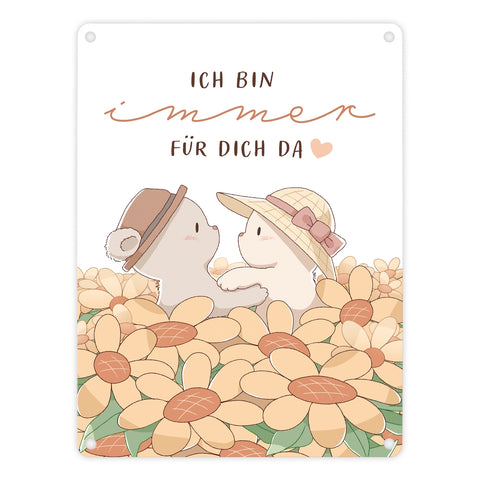 Bären Metallschild in 15x20 cm mit Spruch Ich bin immer für dich da