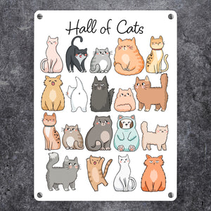 Hall of Cats Katzen Metallschild in 15x20 cm