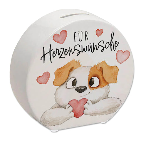 Hund Spardose mit Spruch Für Herzenswünsche